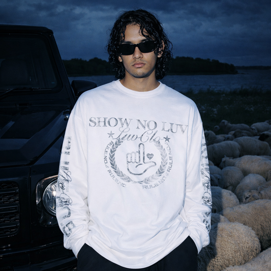 Show No Luv - White Long Sleeve T-Shirt